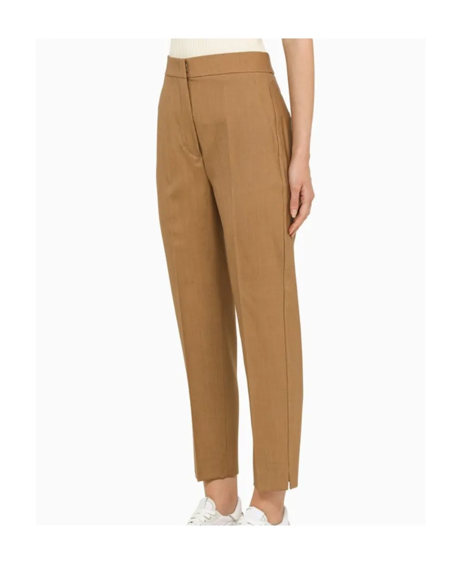 Cropped Tapered Wool-Blend Trousers