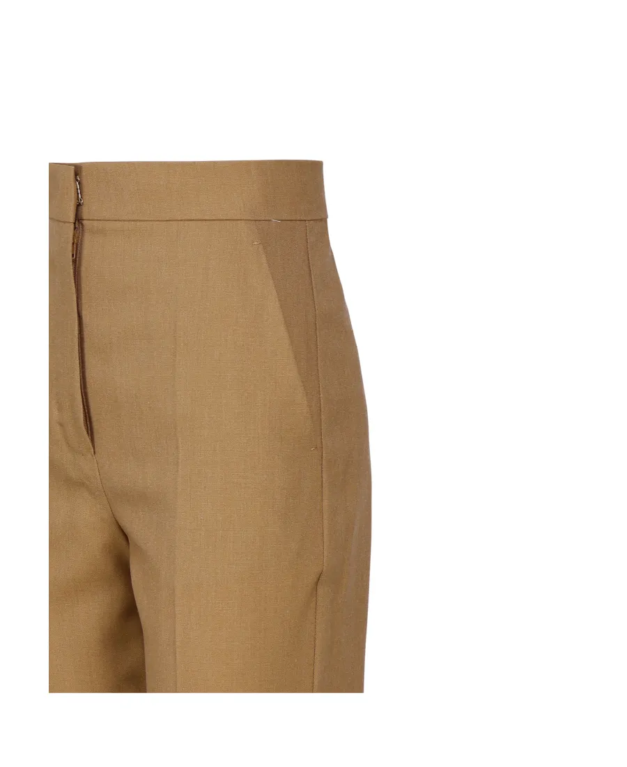 Cropped Tapered Wool-Blend Trousers