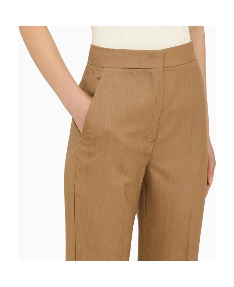 Cropped Tapered Wool-Blend Trousers