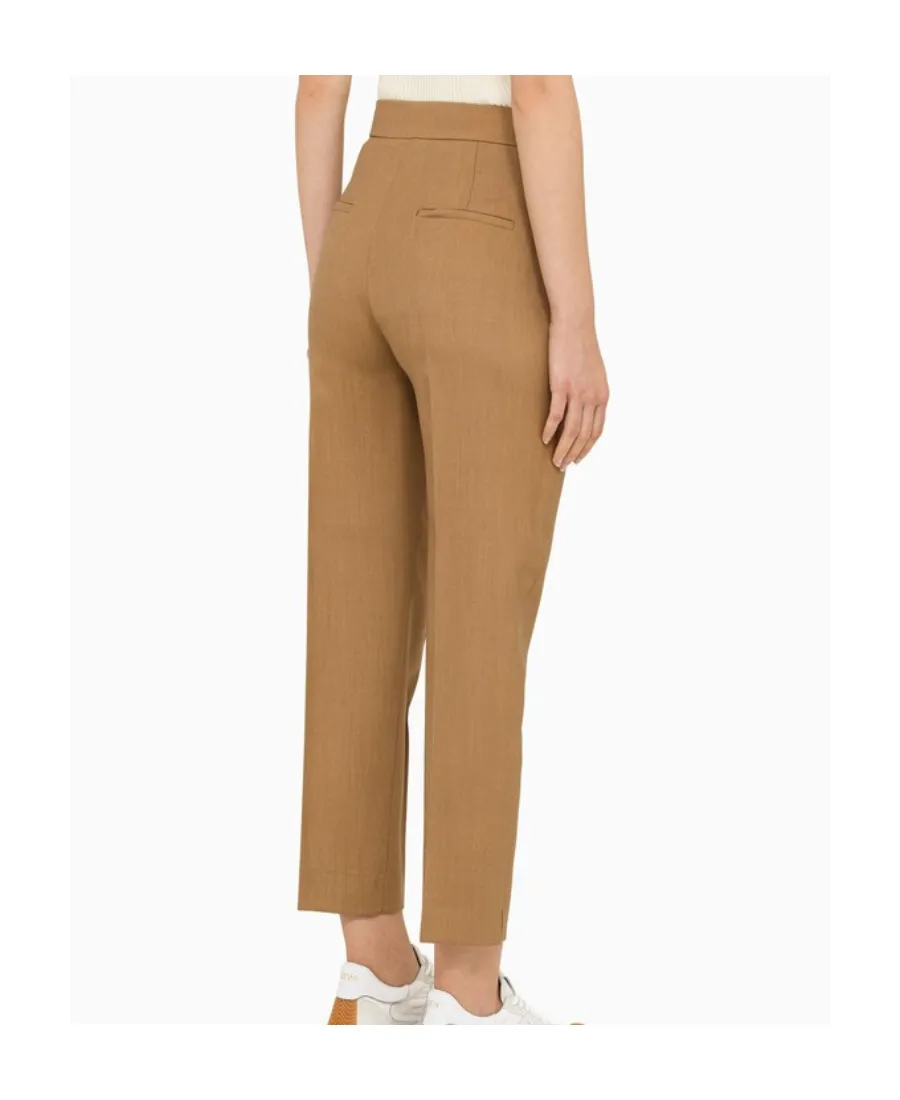 Cropped Tapered Wool-Blend Trousers
