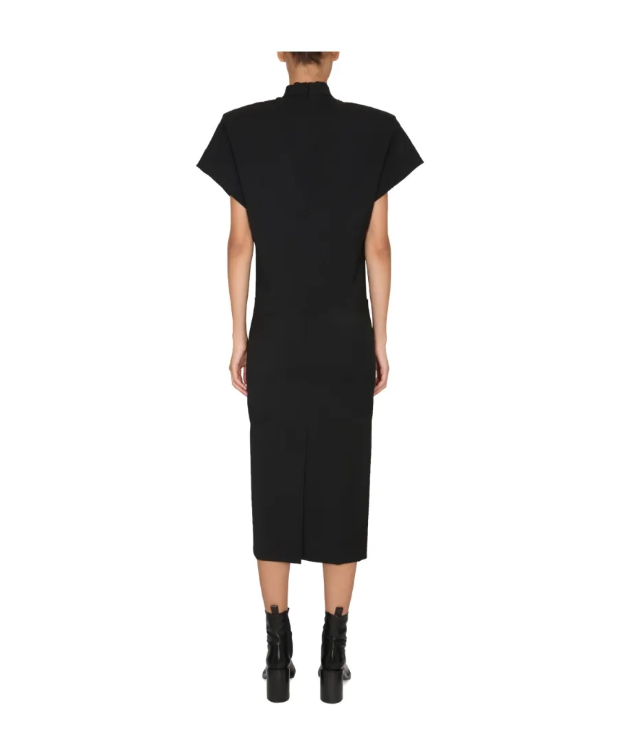 High-Necked Short-Sleeved Dress