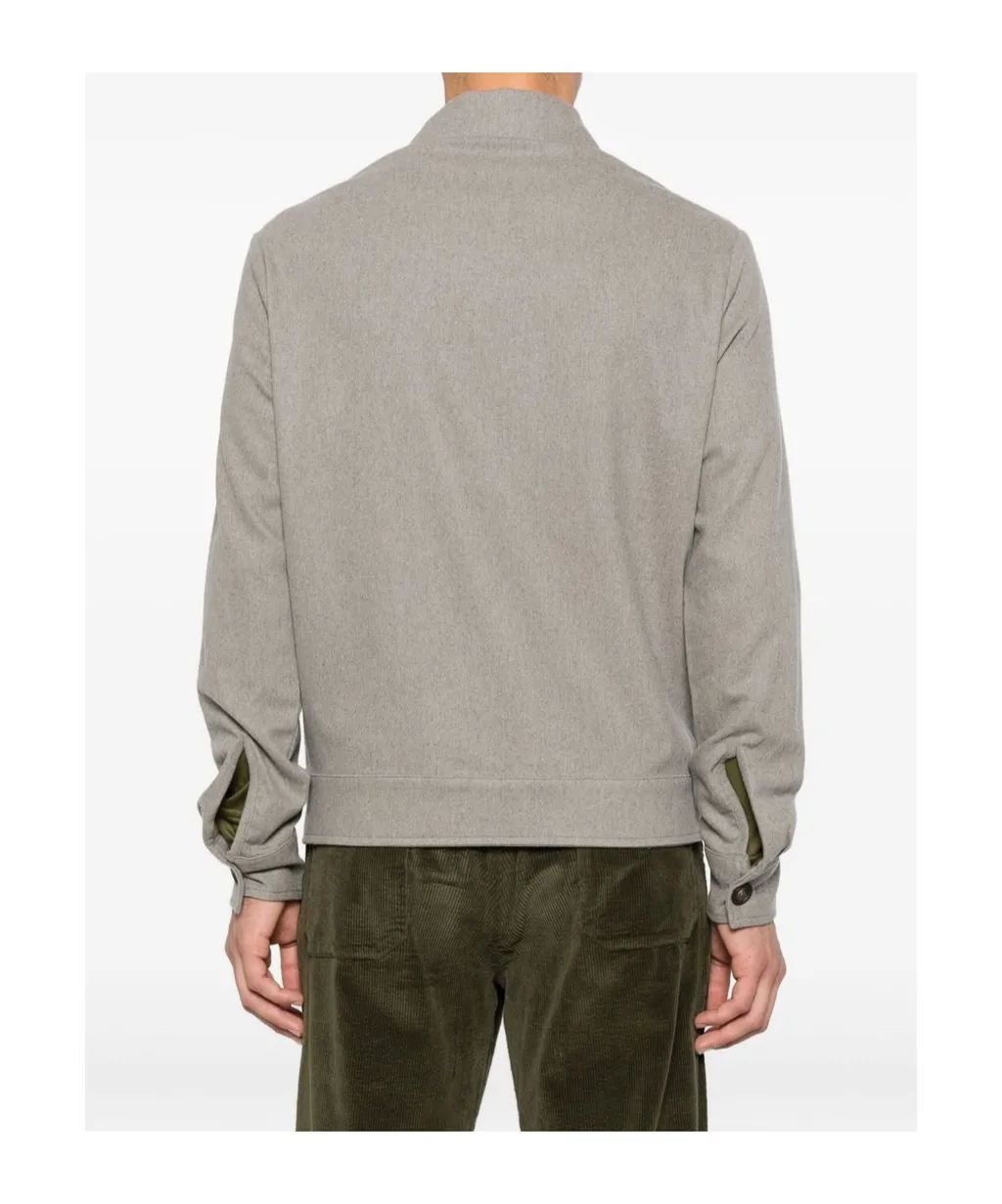 Button-Fastening Flap-Pocket Jacket