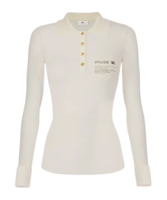 Lettering Detailed Knitted Polo Shirt