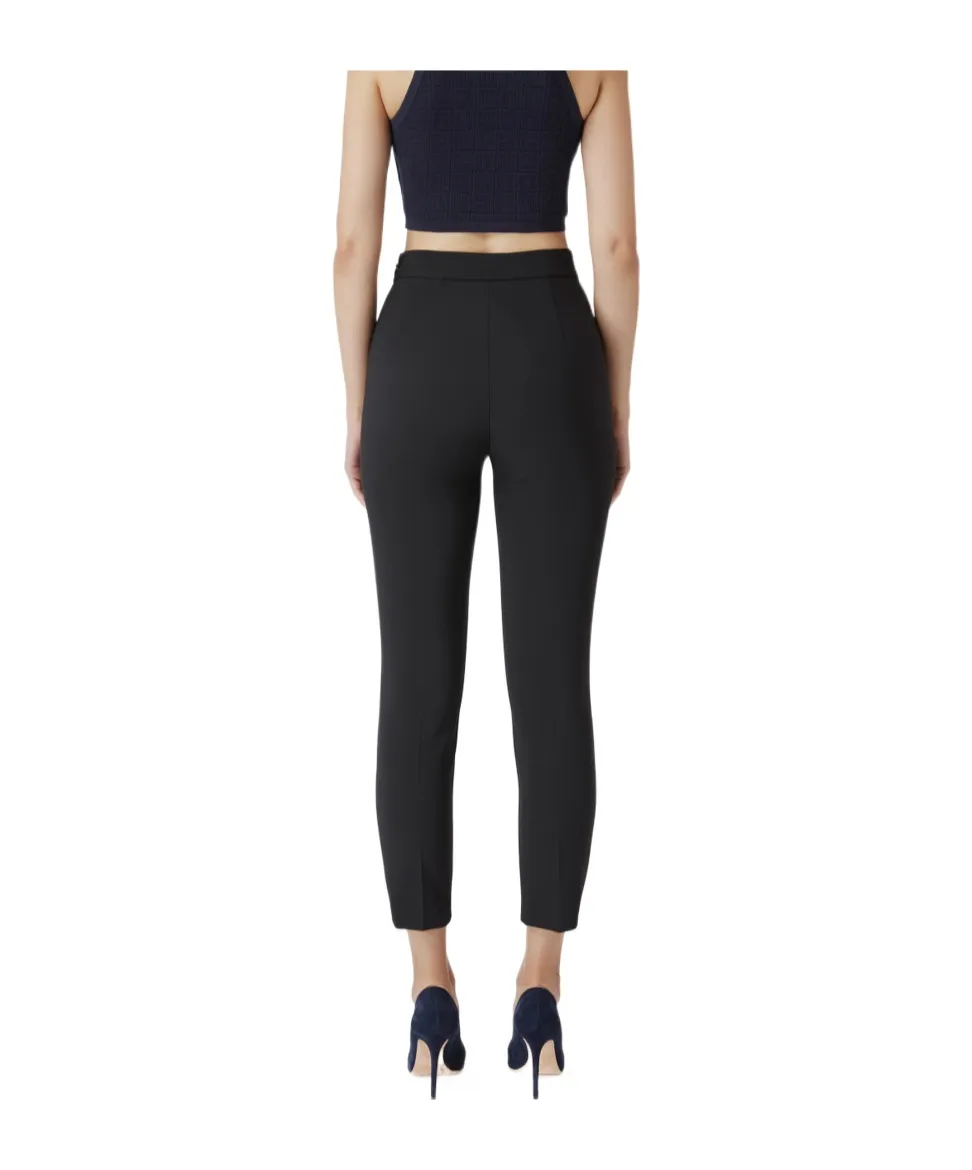 Straight-Leg Zip Detailed Crepe Trousers