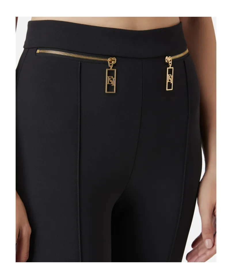 Straight-Leg Zip Detailed Crepe Trousers