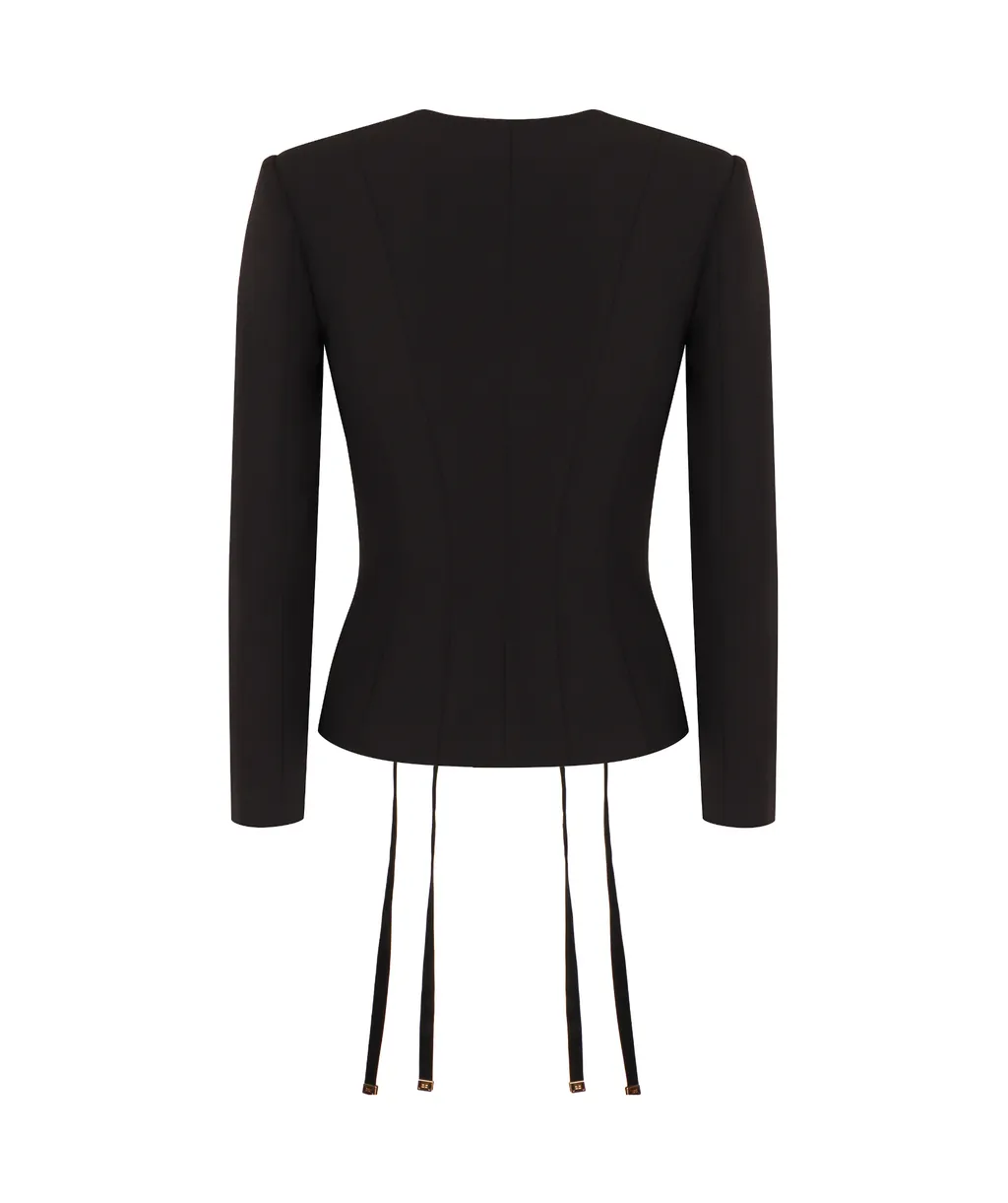 Criss-Cross Laces CrÊPe Jacket