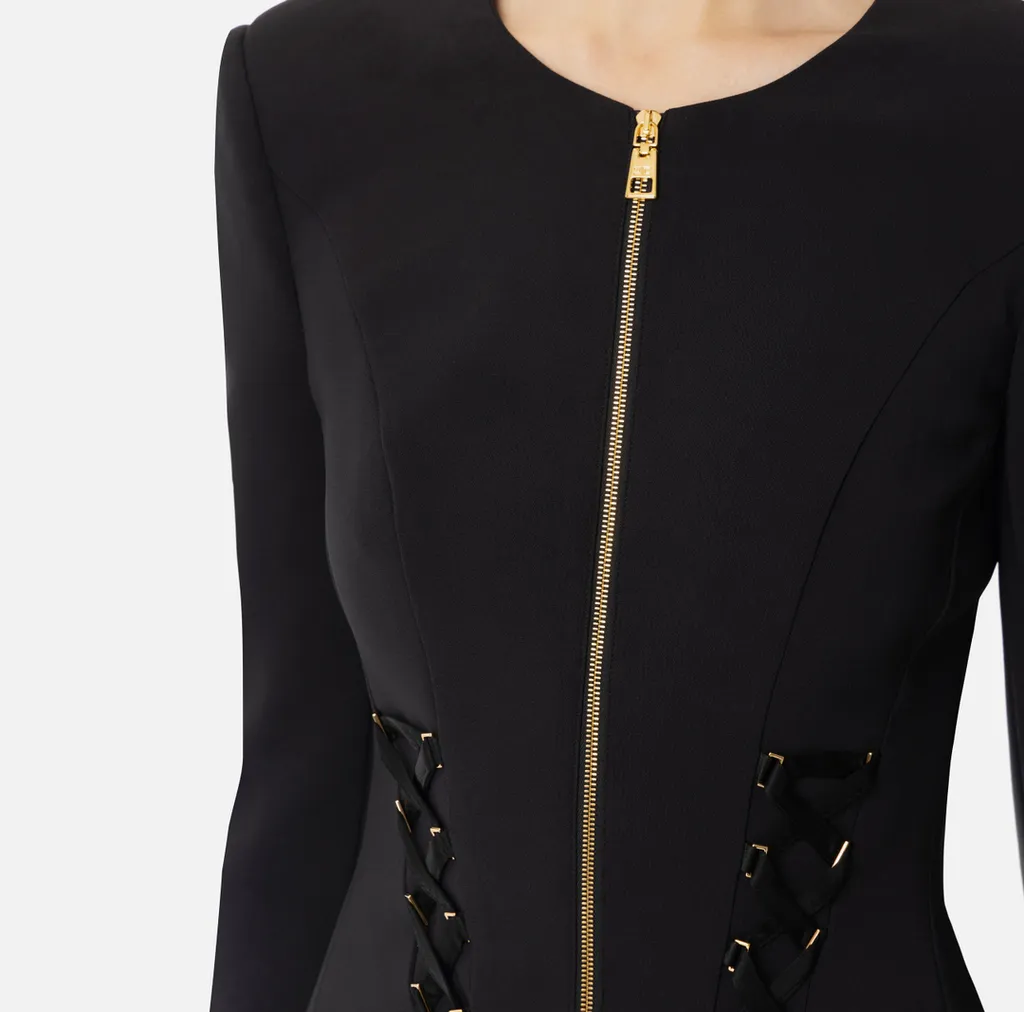 Criss-Cross Laces CrÊPe Jacket