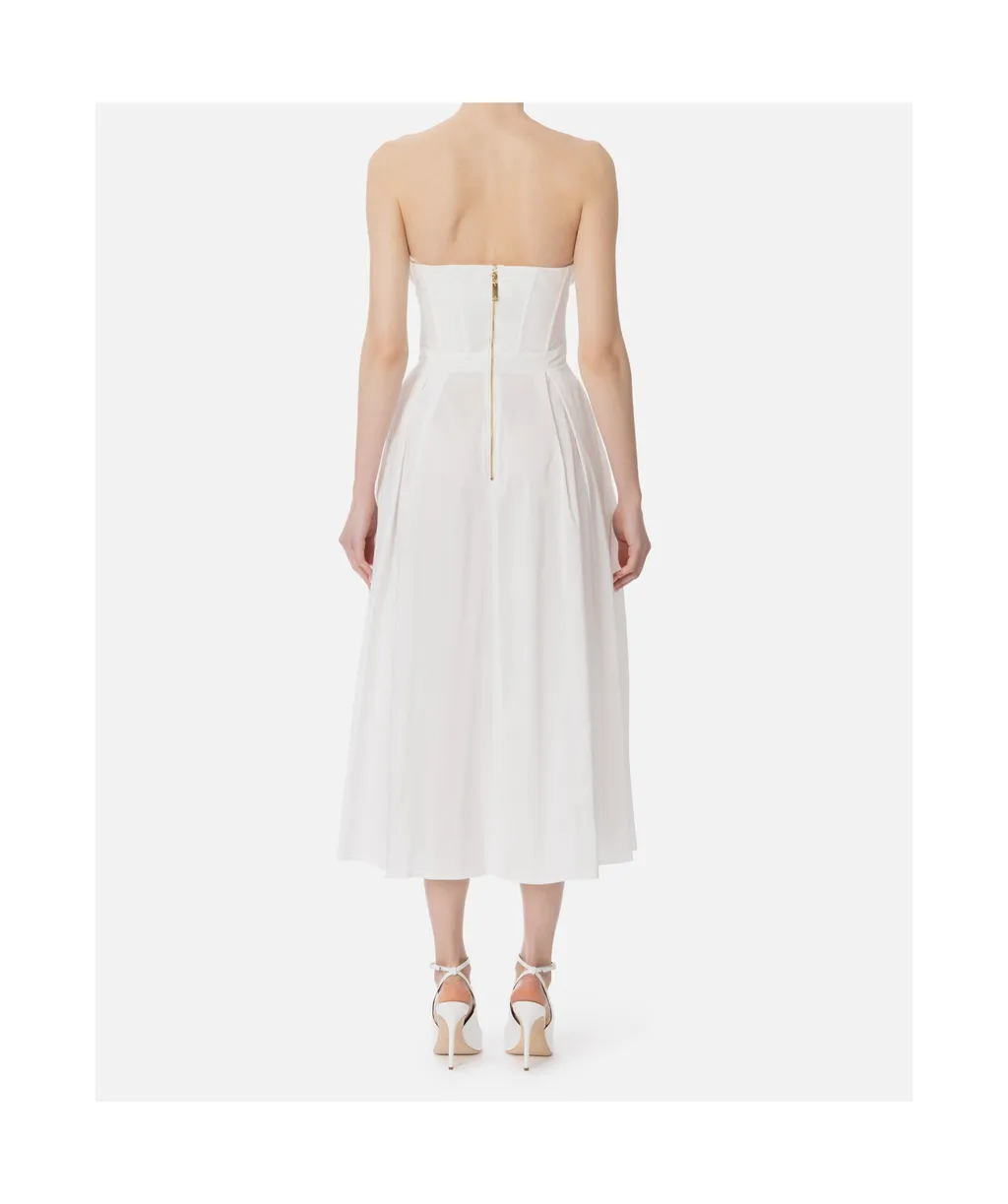 Embroidered Roses Gabardine Dress