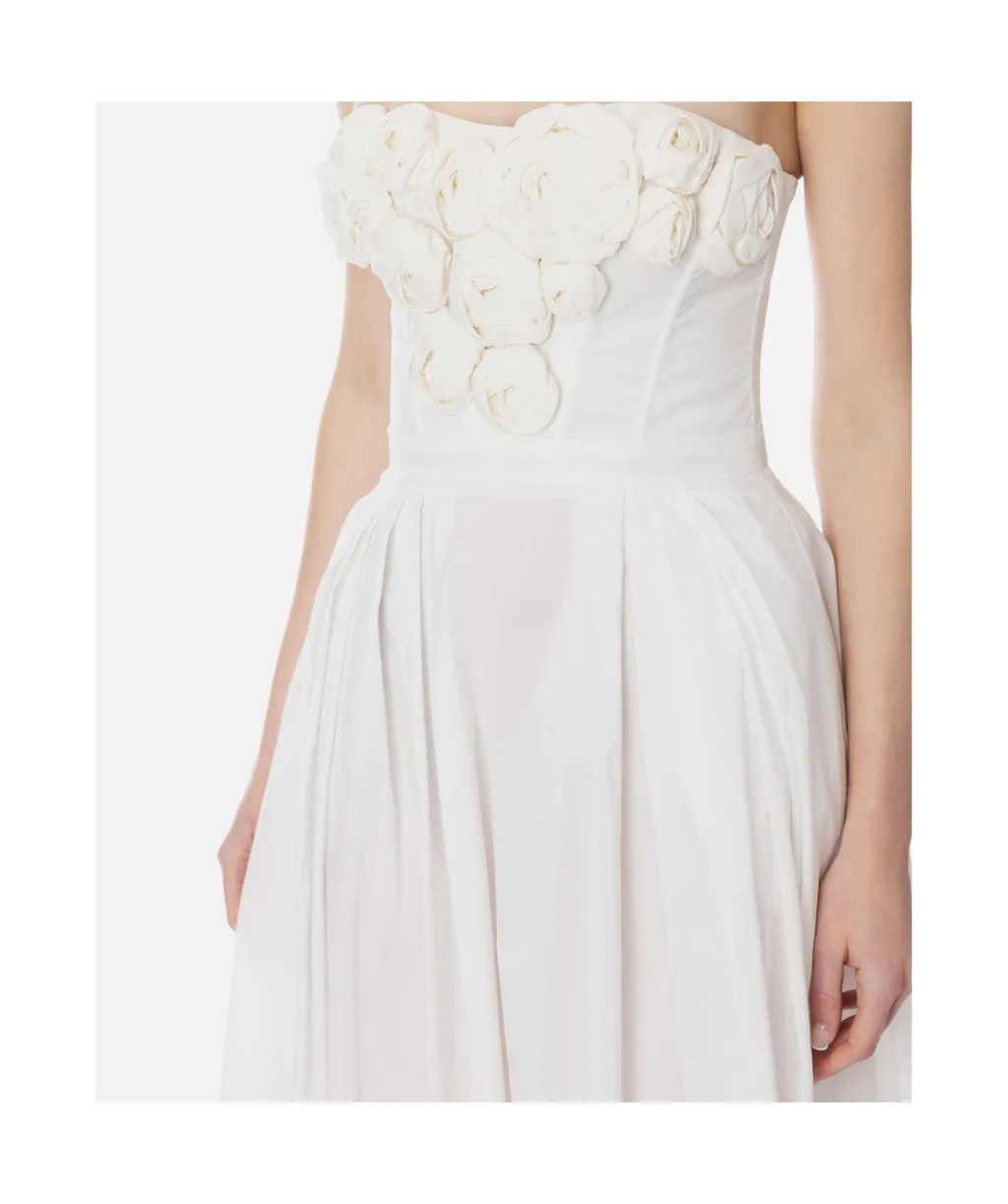 Embroidered Roses Gabardine Dress