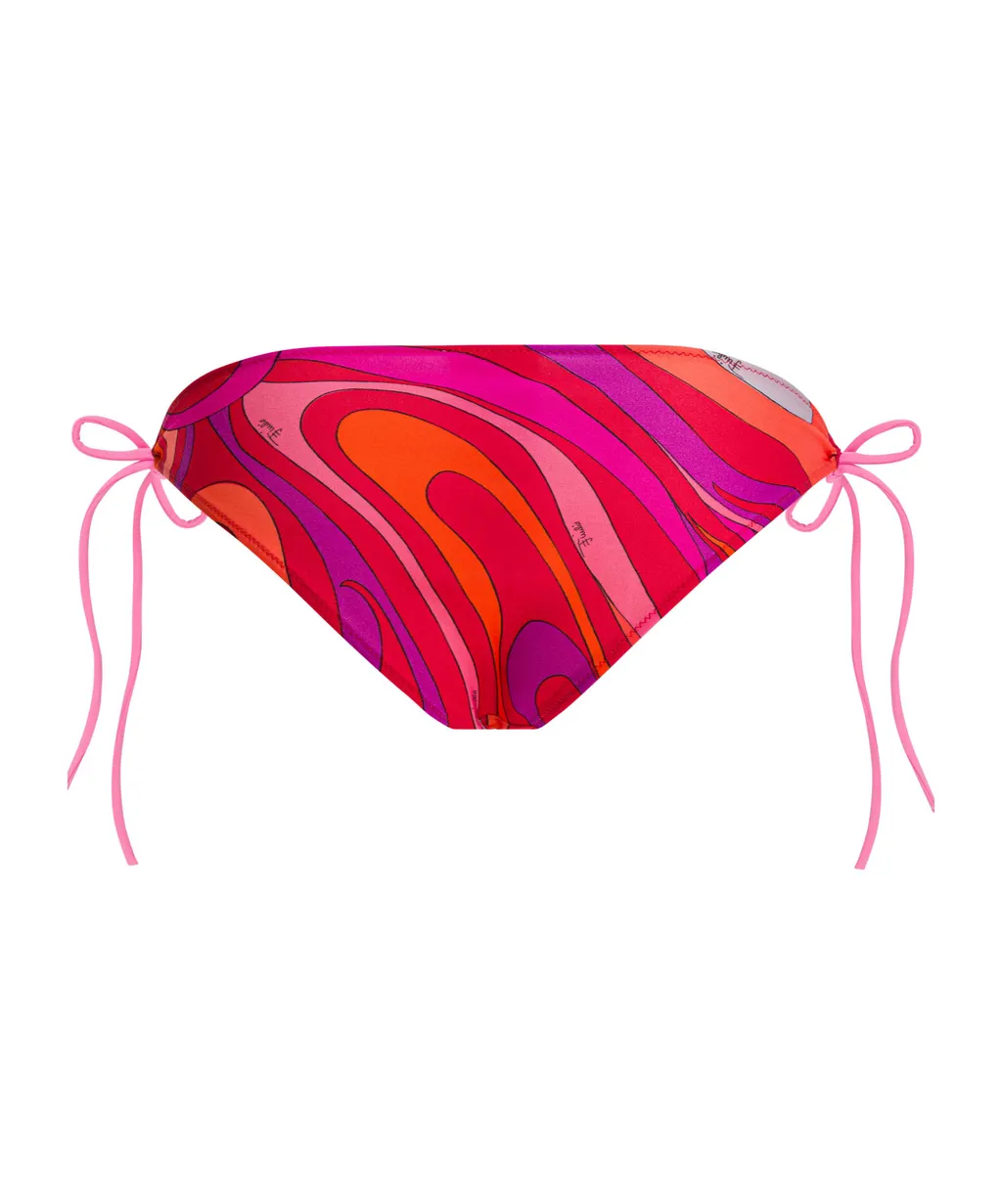 Marble Printed Side Tied Bikini Bottoms