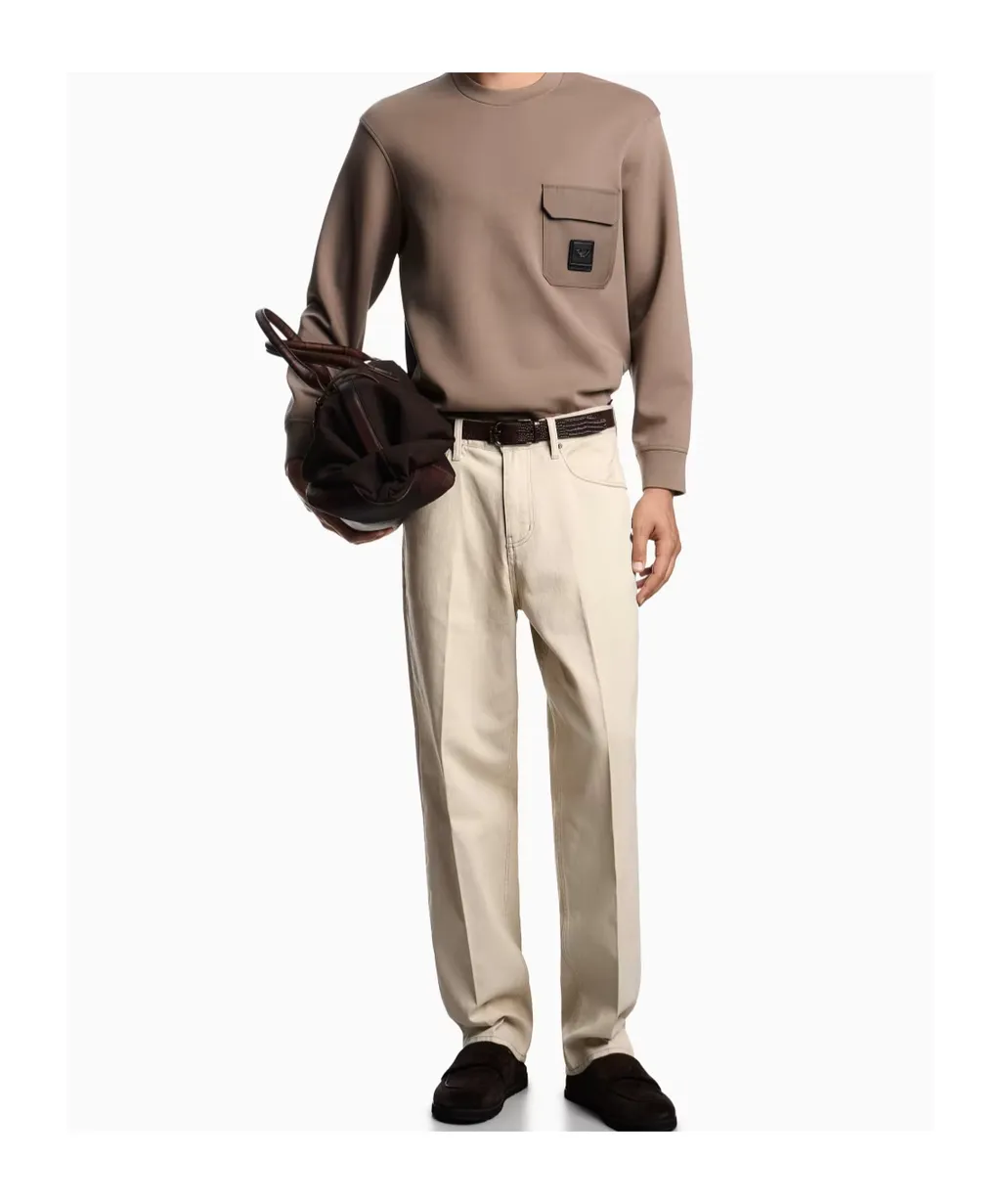 Patch-Pocket Cotton Sweater