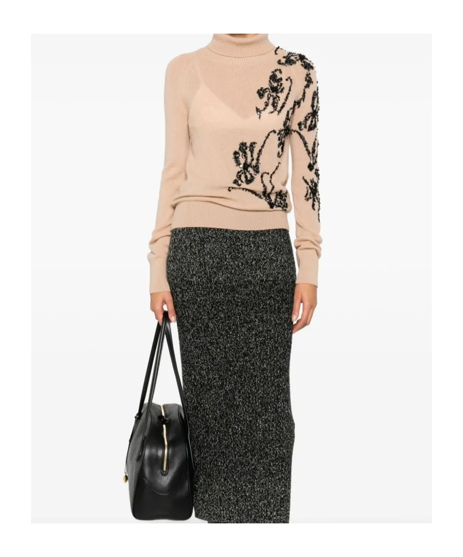 Floral Roll-Neck Sweater