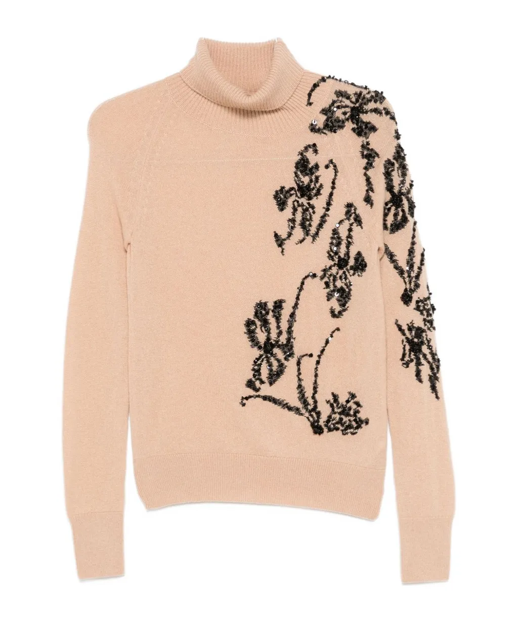 Floral Roll-Neck Sweater