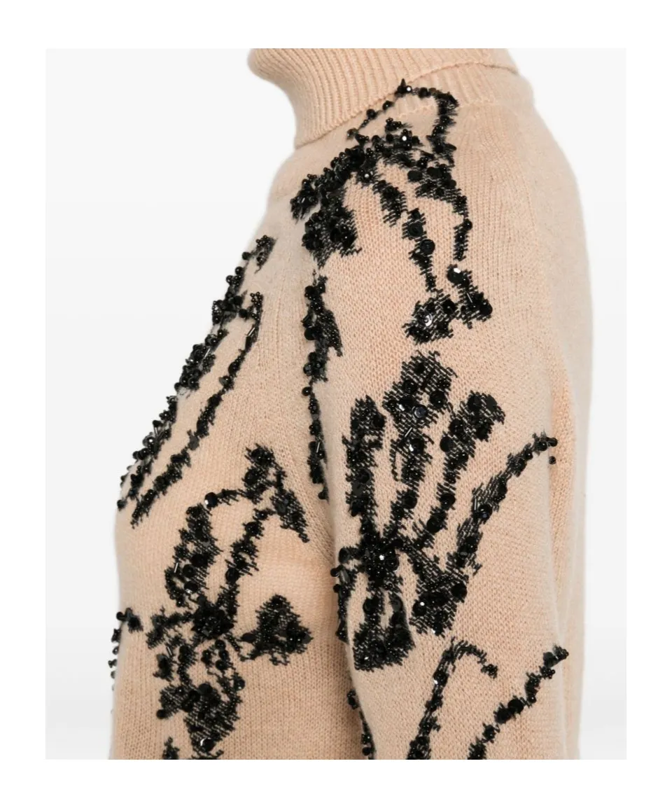 Floral Roll-Neck Sweater