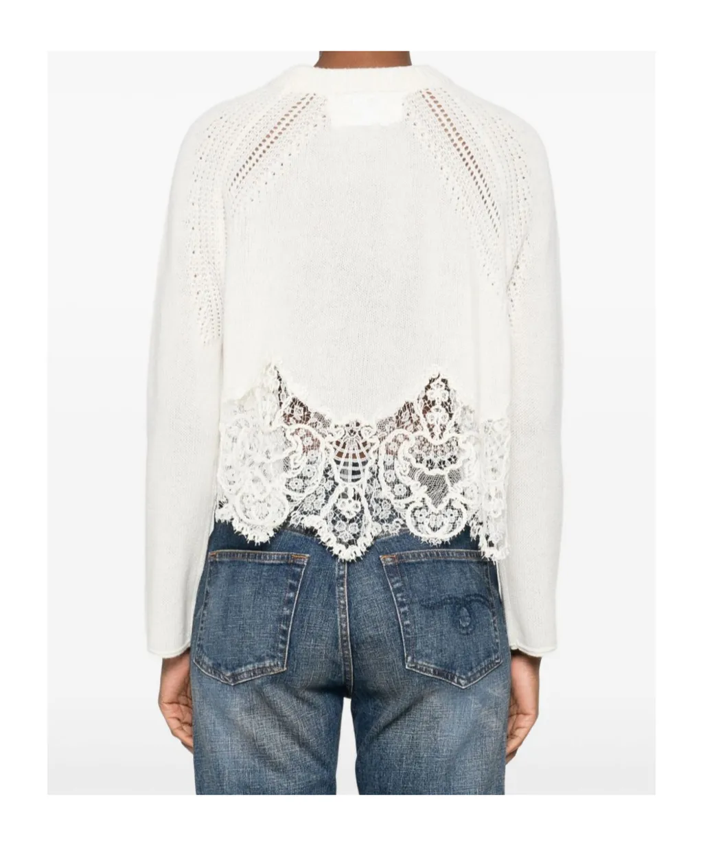 Lace-Trimmed Sweater