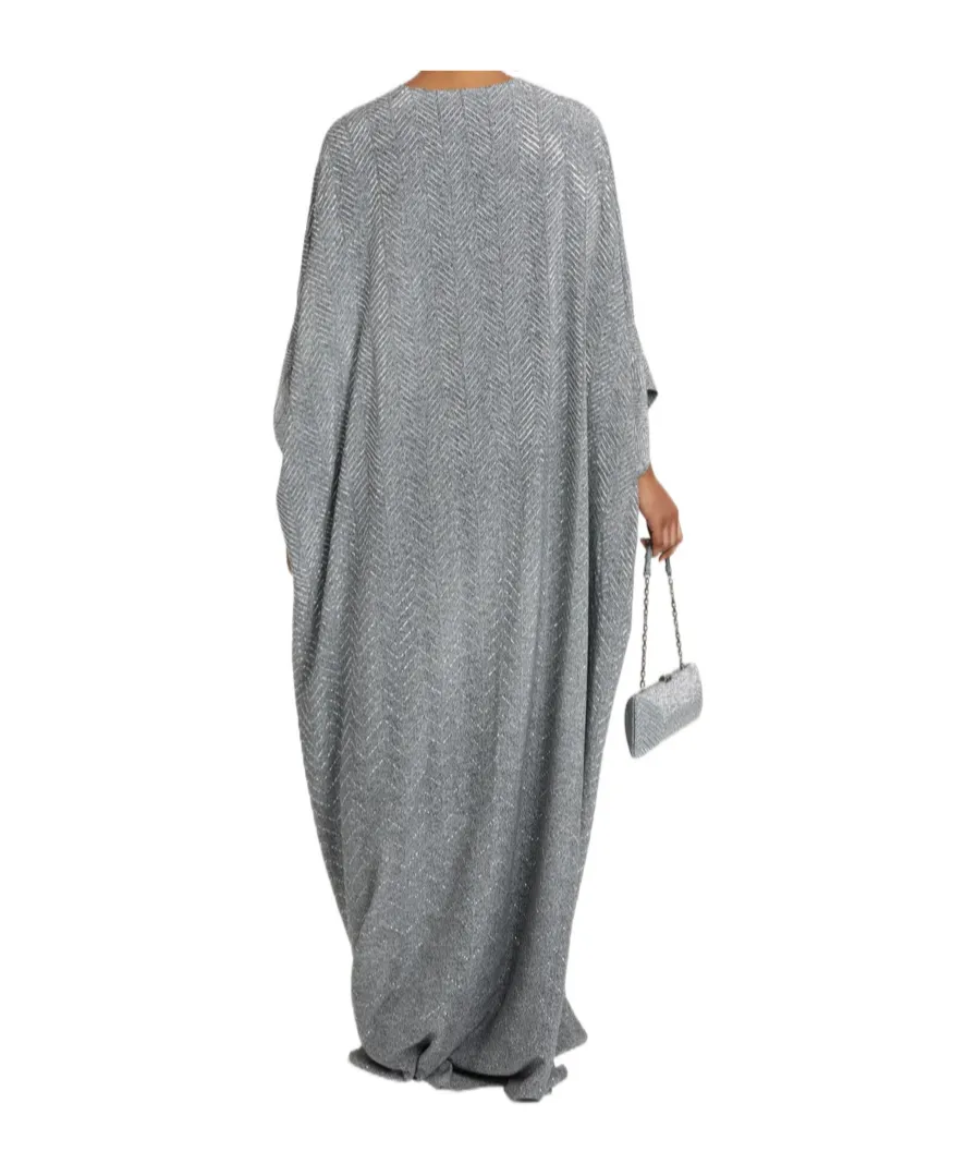 Long Pure Silk Kaftan With Hand-Applied Crystals