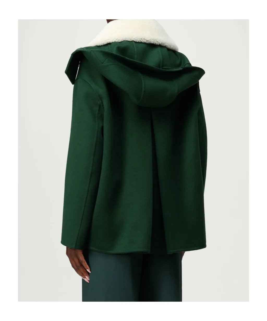 Toggle Fastened Hooded Coat