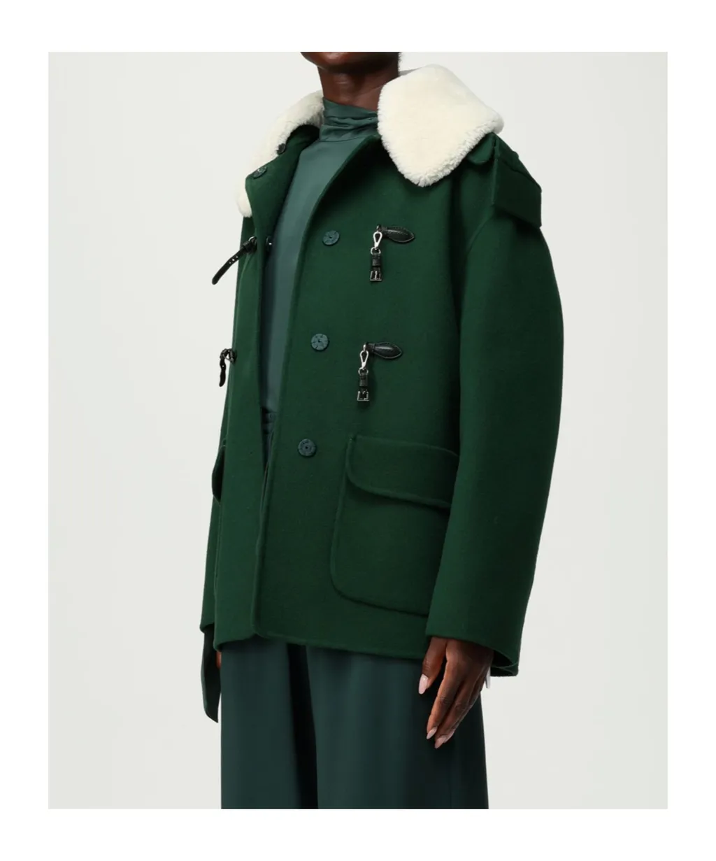 Toggle Fastened Hooded Coat