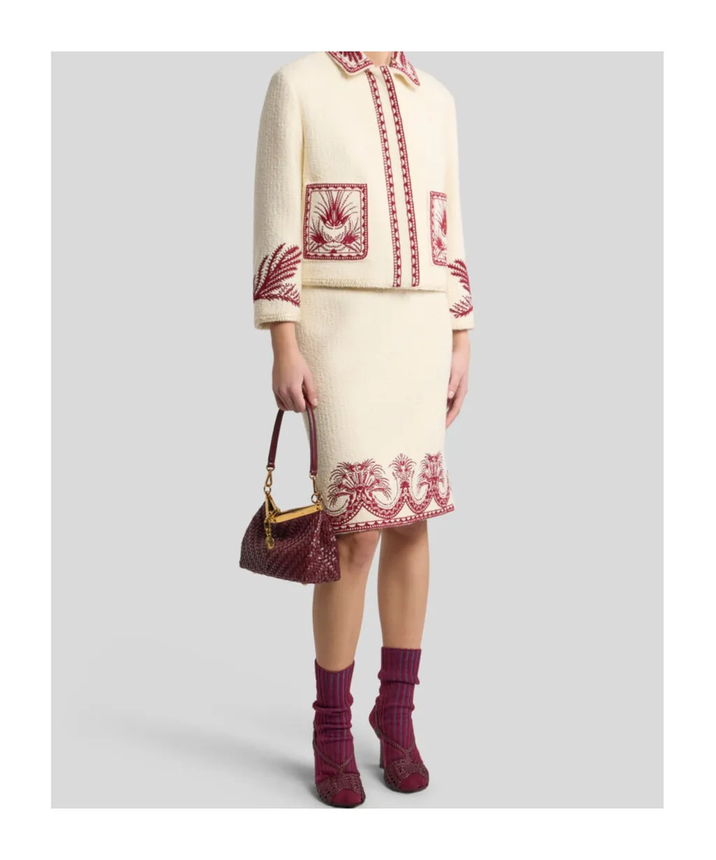 Embroidered Bouclé Wool Jacket