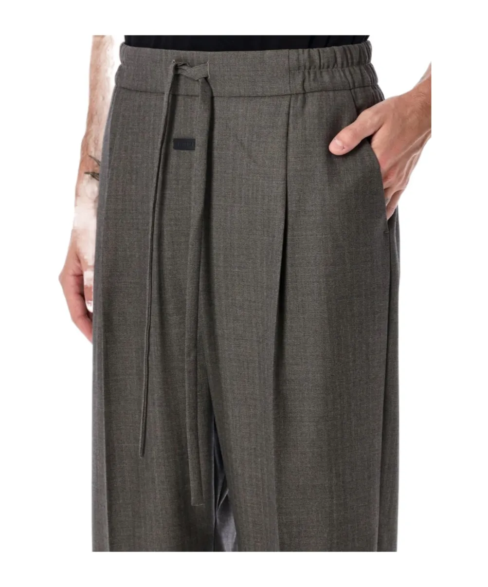 Chevron Drawstring Straight Pants