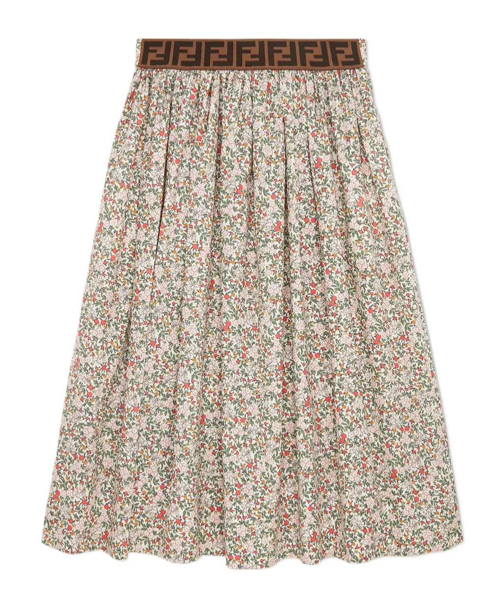 Printed Muslin Junior Midi Skirt