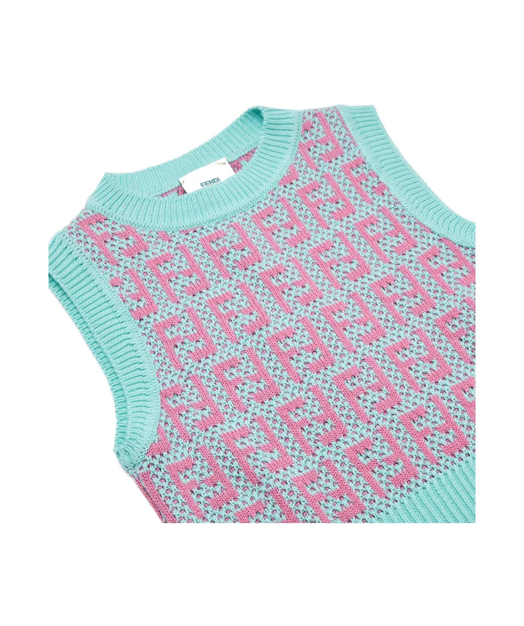 Intarsia-Knitted Crewneck Vest