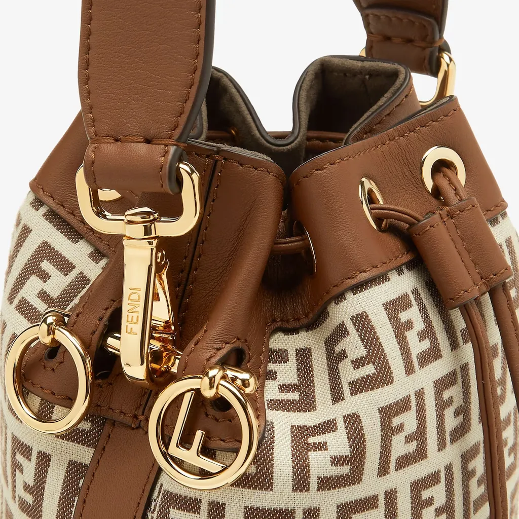 Mon Tresor Ff Jacquard Drawstring Bucket Bag