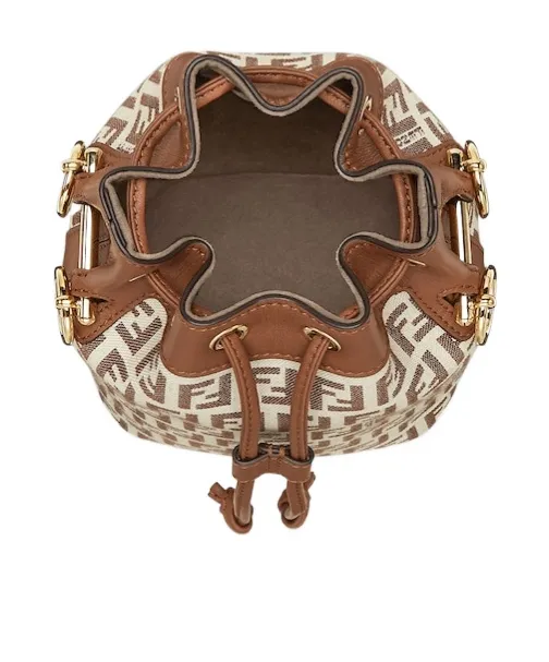 Mon Tresor Ff Jacquard Drawstring Bucket Bag