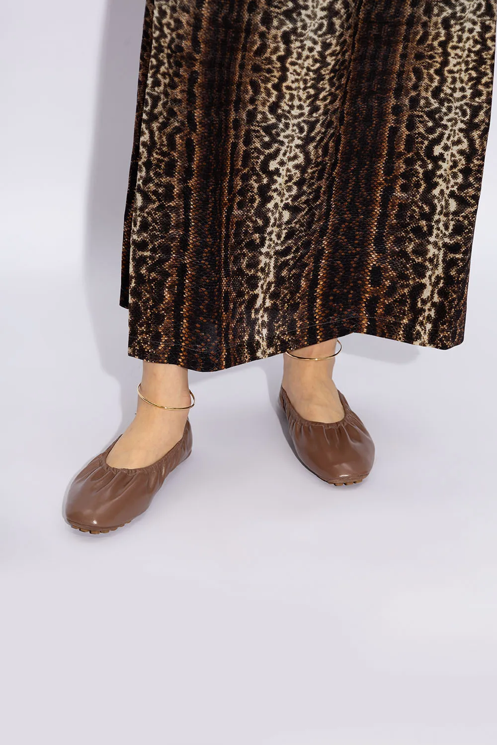 Ruched-Detail Ballerina Flats