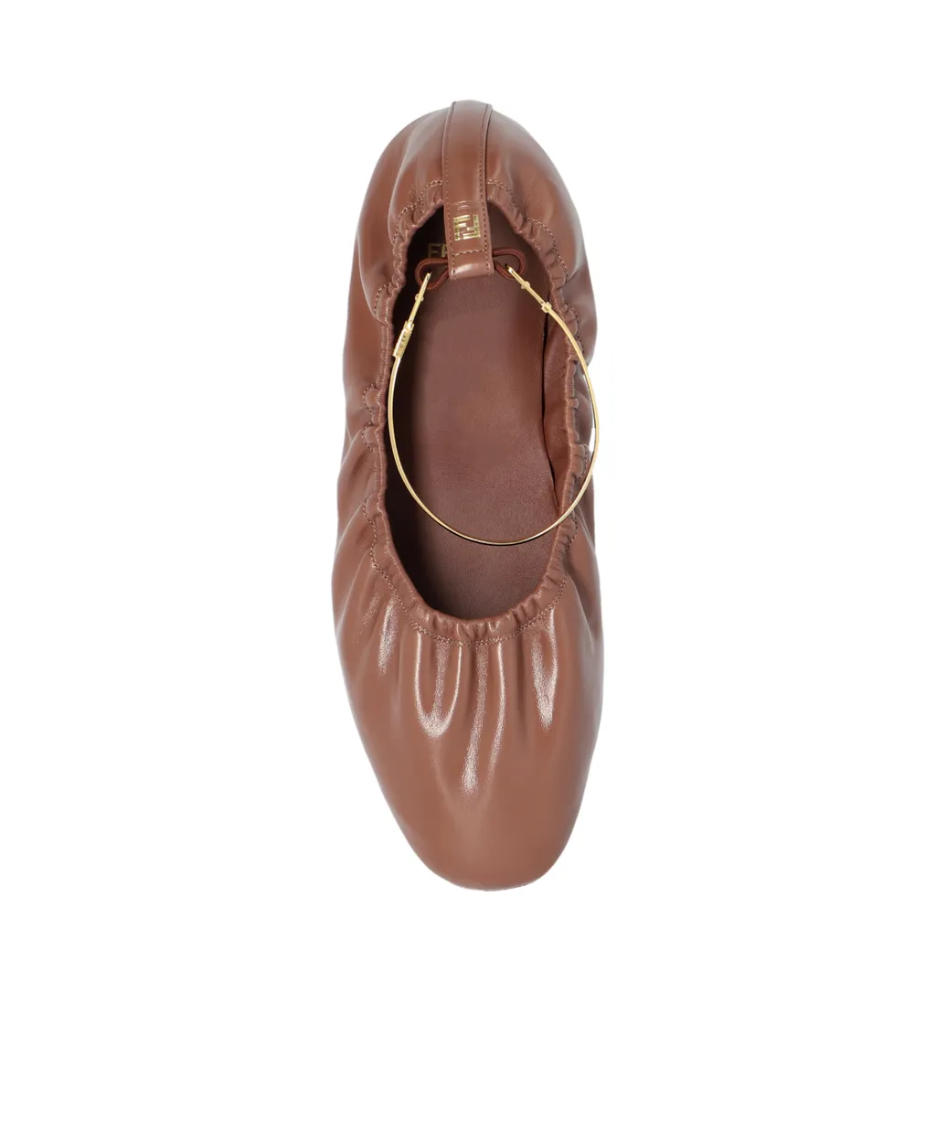 Ruched-Detail Ballerina Flats