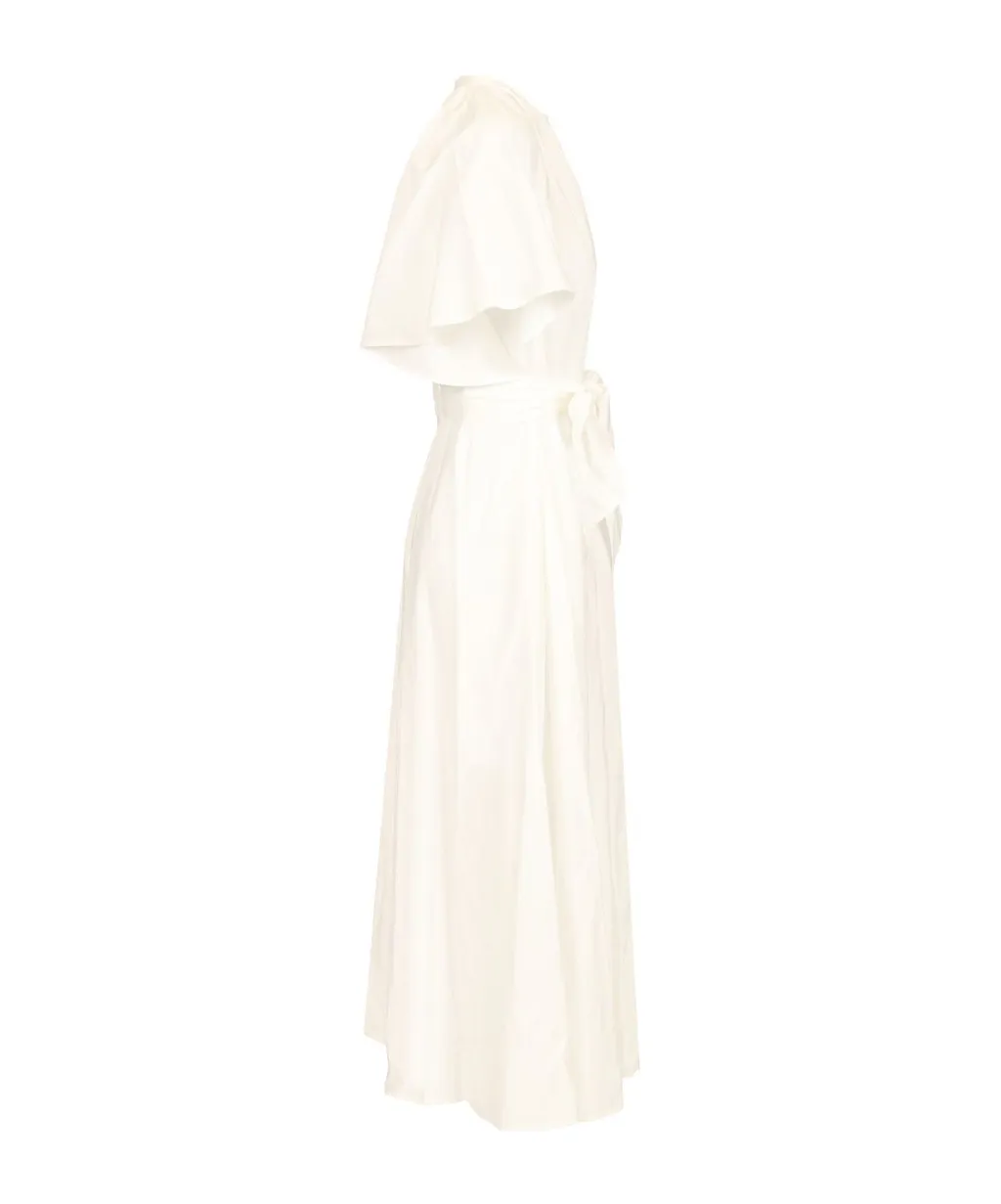 Popline Half Sleeve Belted Dress