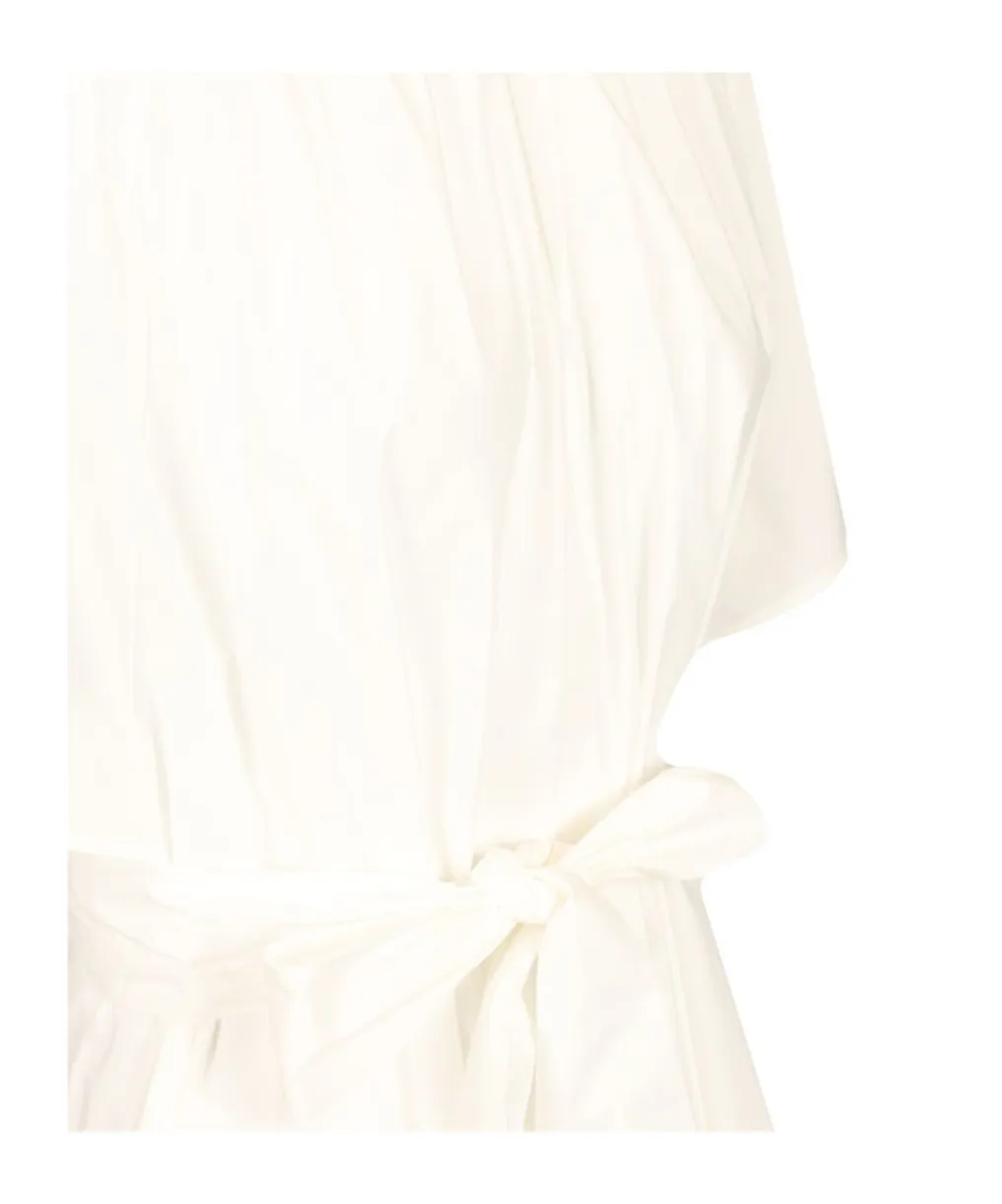 Popline Half Sleeve Belted Dress