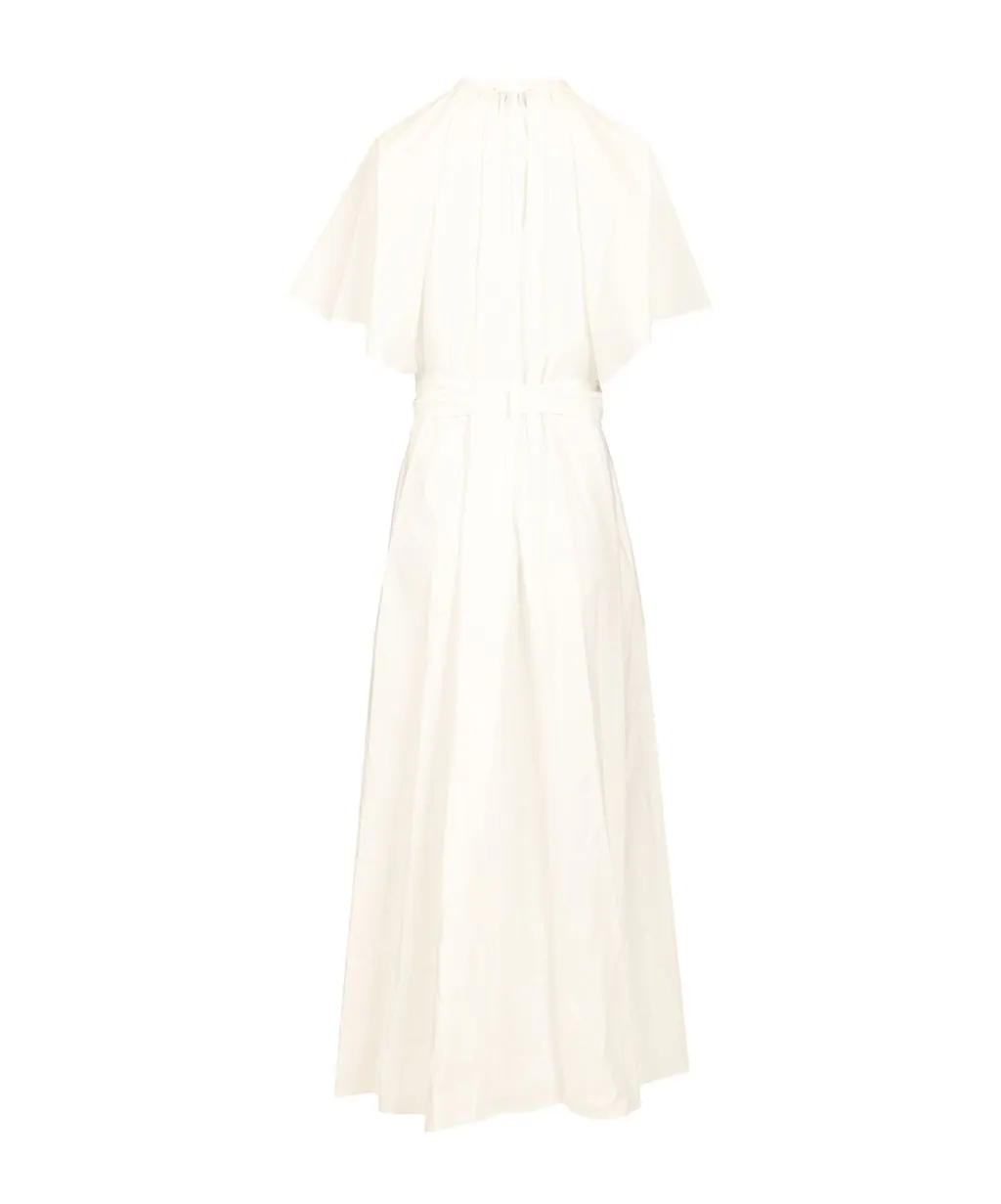 Popline Half Sleeve Belted Dress