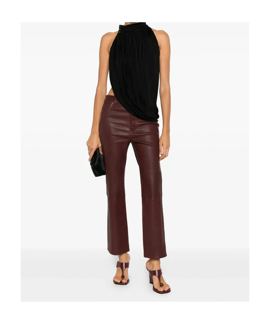 Reboot Crop Leather Trousers
