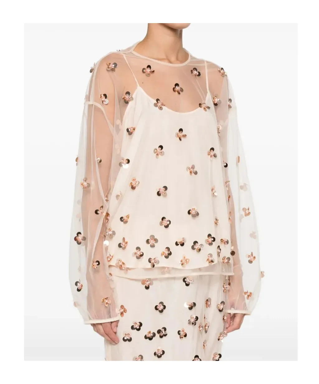 Sequin Floral Blouse