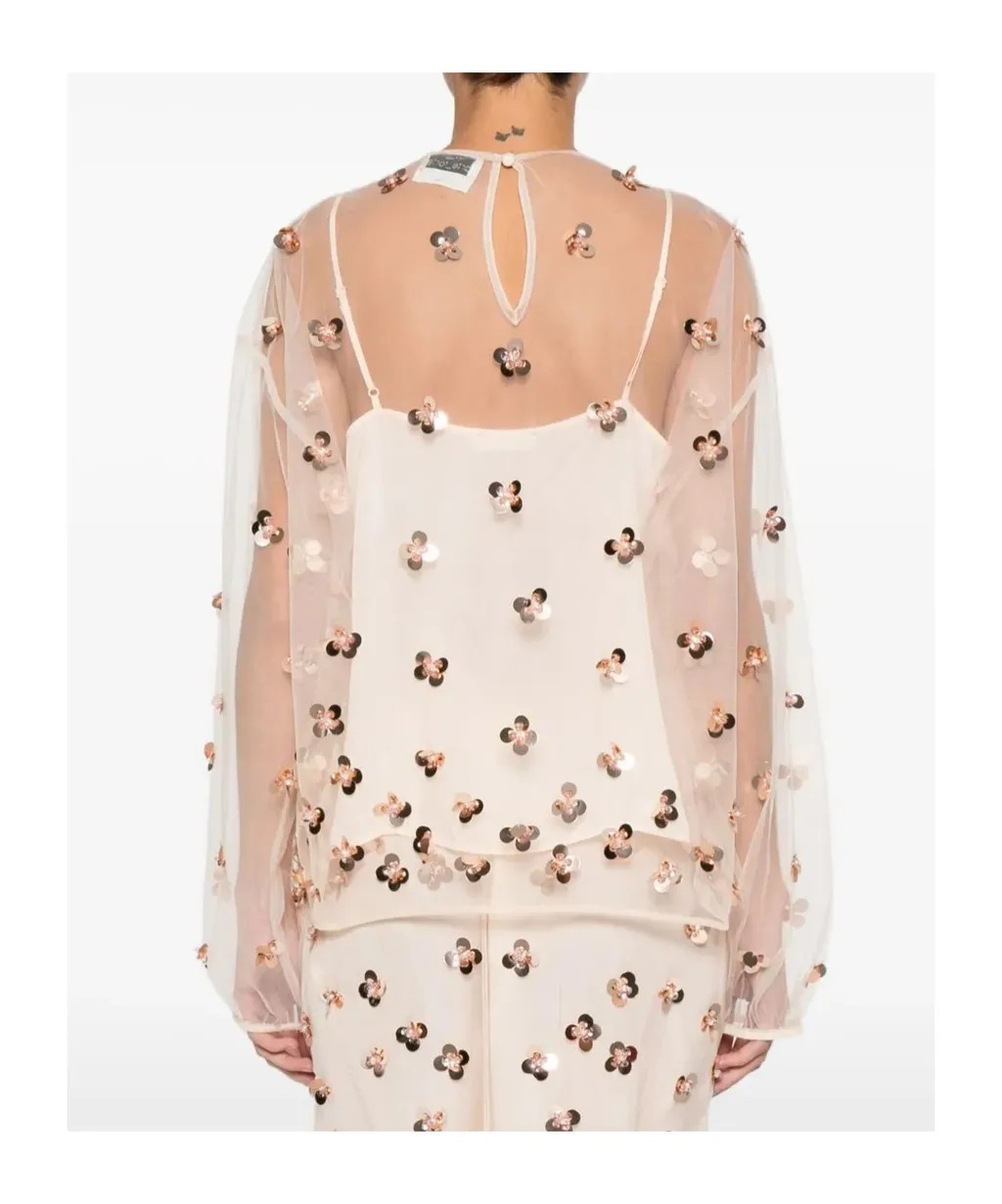 Sequin Floral Blouse