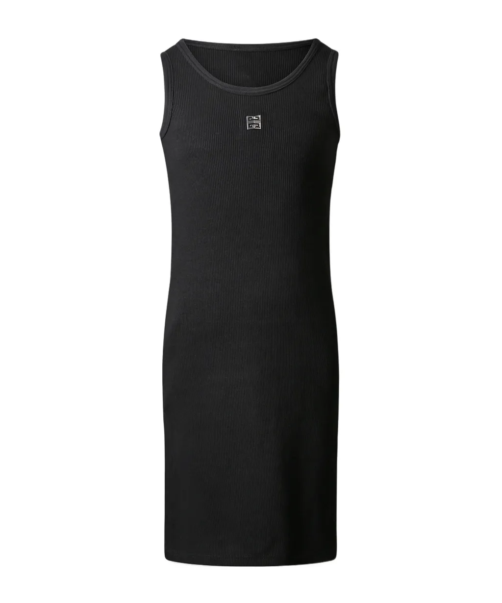 Logo-Plaque Stretch Rib Knit Dress