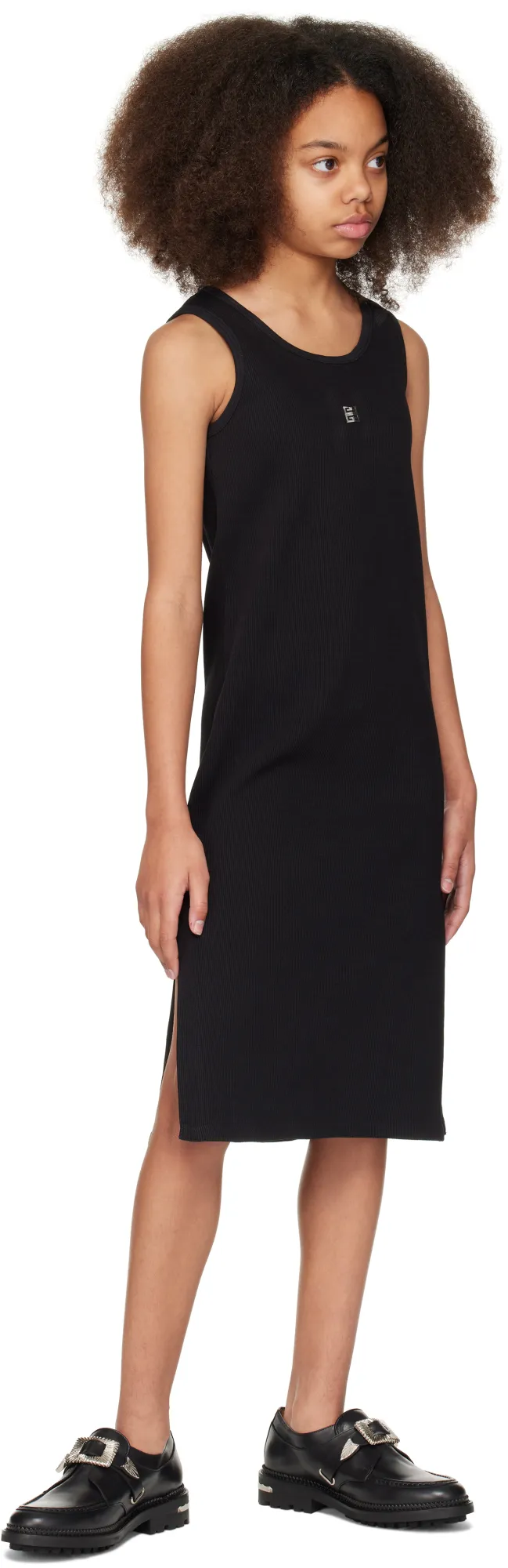 Logo-Plaque Stretch Rib Knit Dress