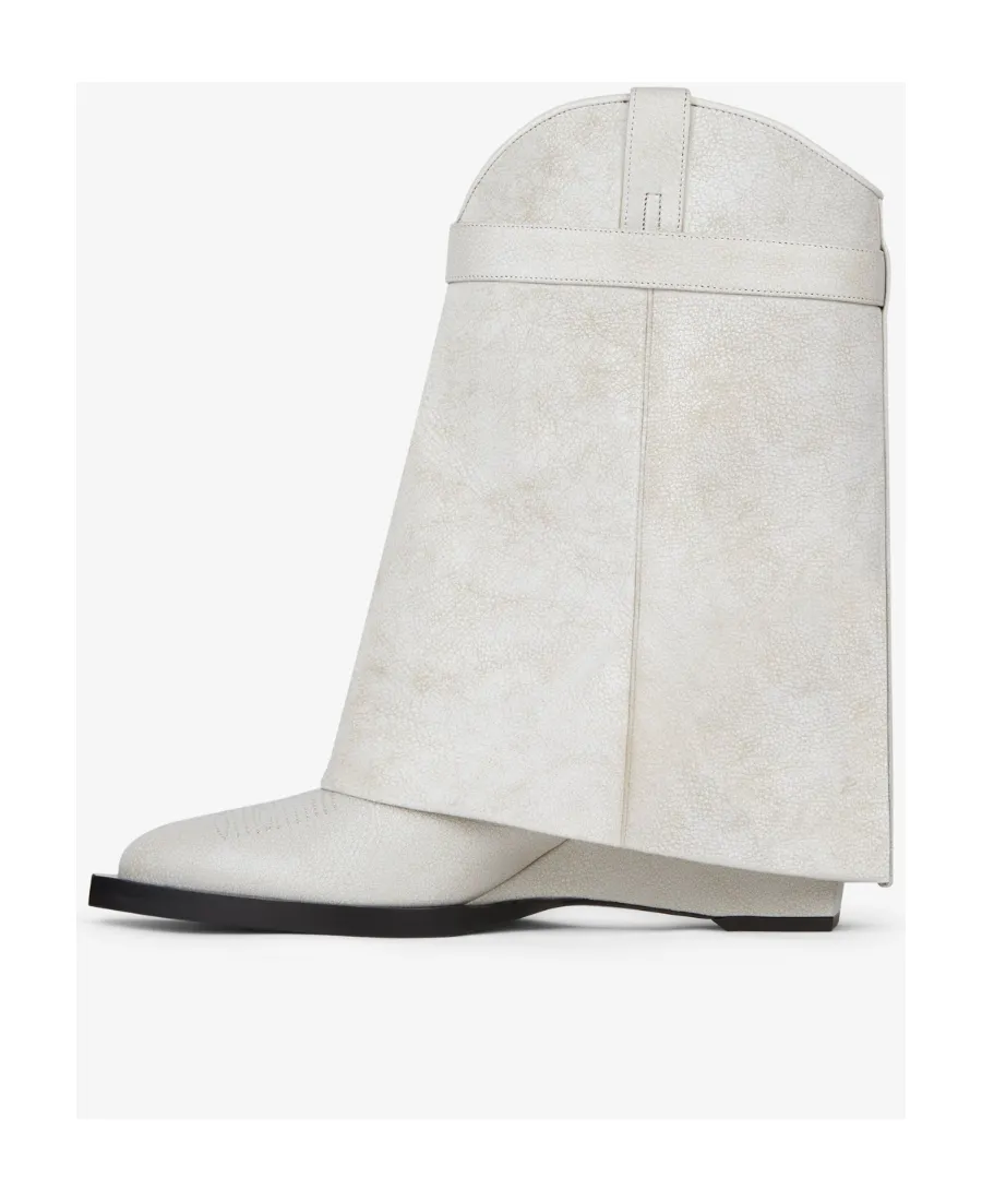 Shark Lock Cowboy Ankle Boots