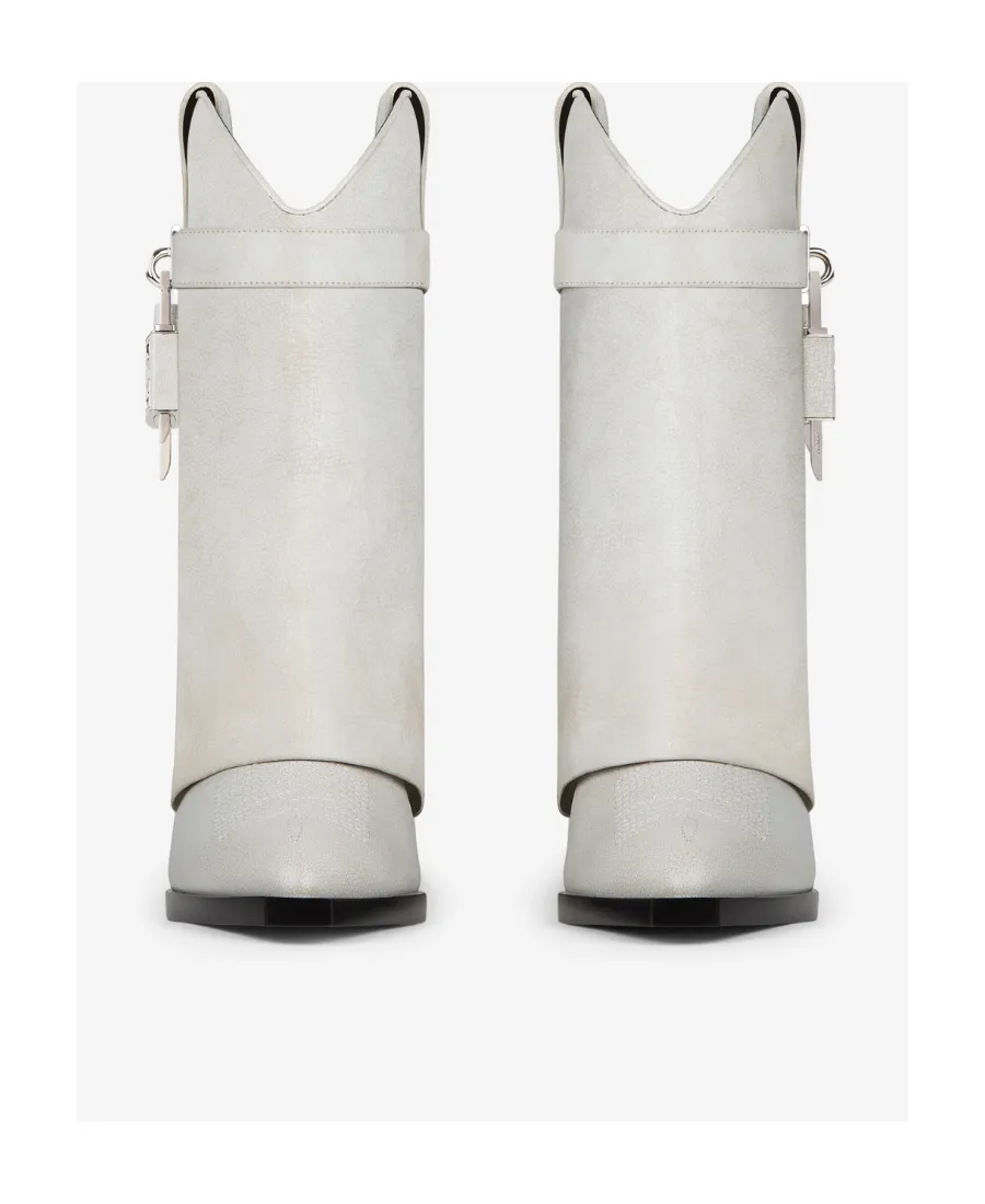 Shark Lock Cowboy Ankle Boots