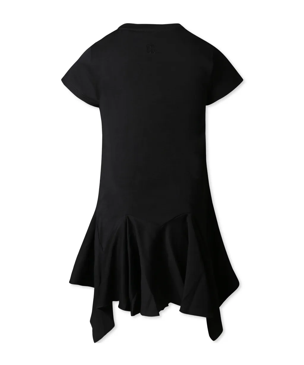 Asymmetric Short-Sleeved Dress