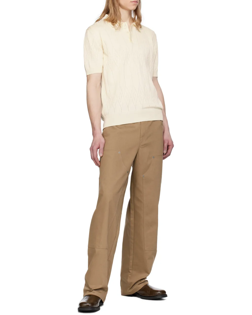 Short Sleeved Knitted Polo Shirt
