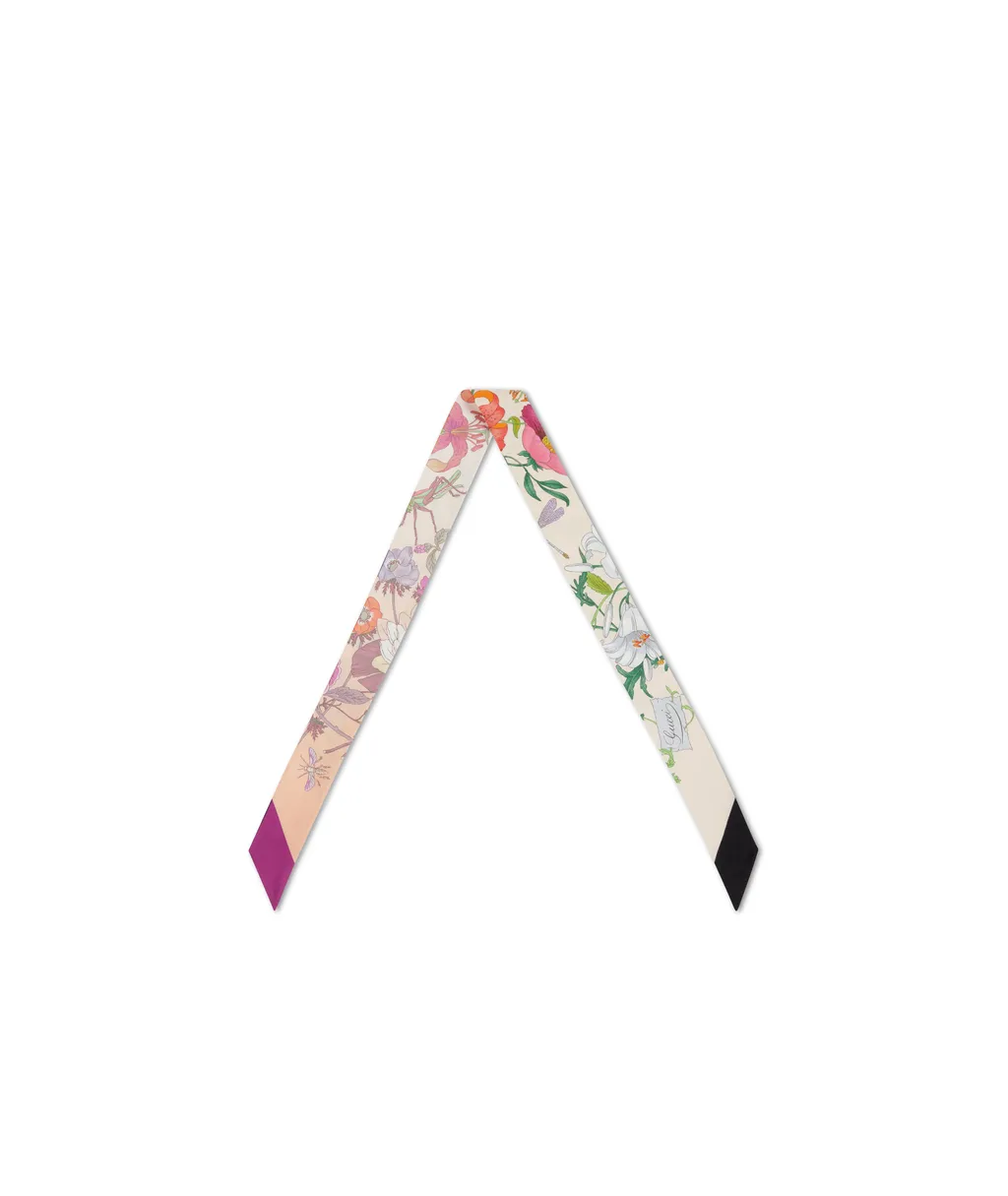 Floral Printed Silk Scarf