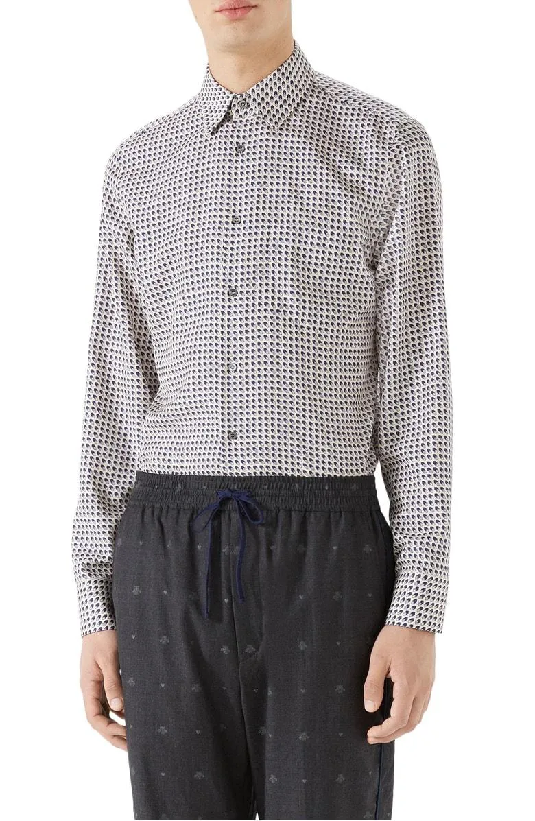 Pattern Printed Lapel Shirt