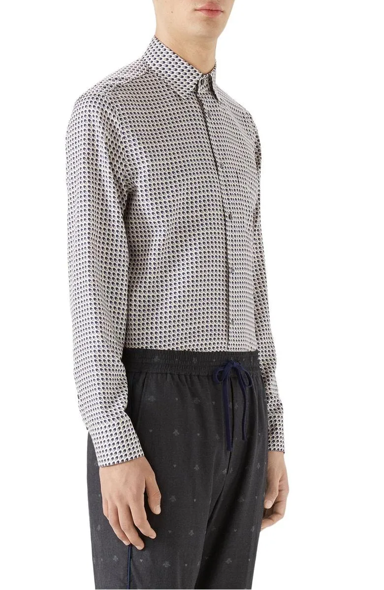 Pattern Printed Lapel Shirt