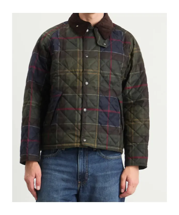 Tartan-Print Quilted Jacket