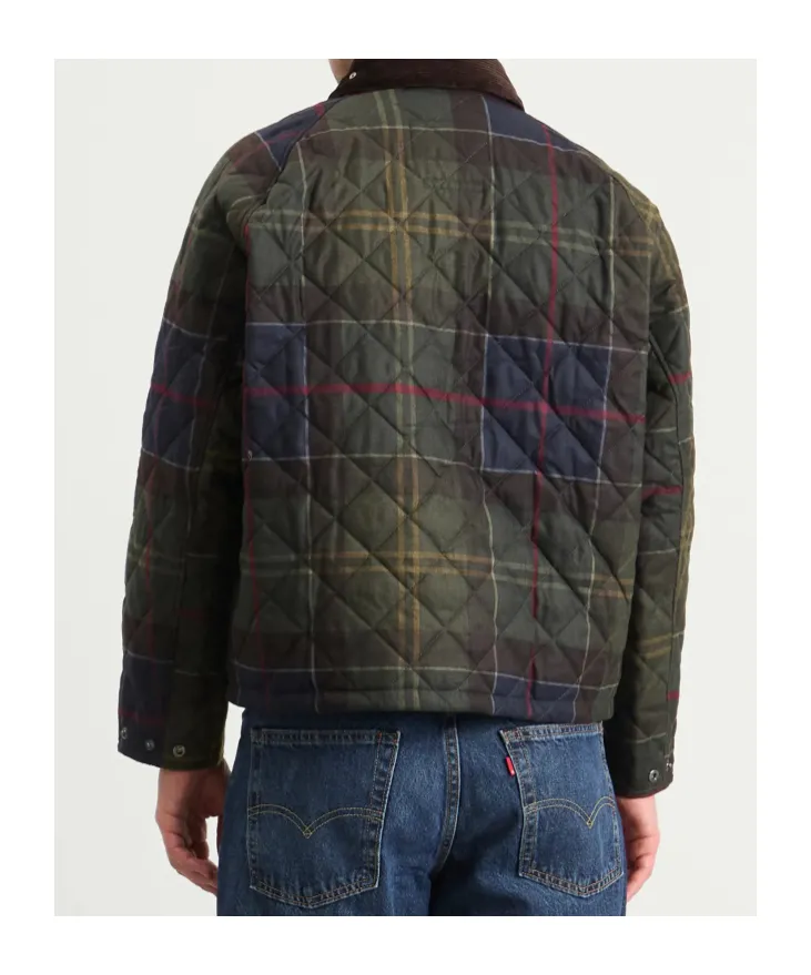 Tartan-Print Quilted Jacket