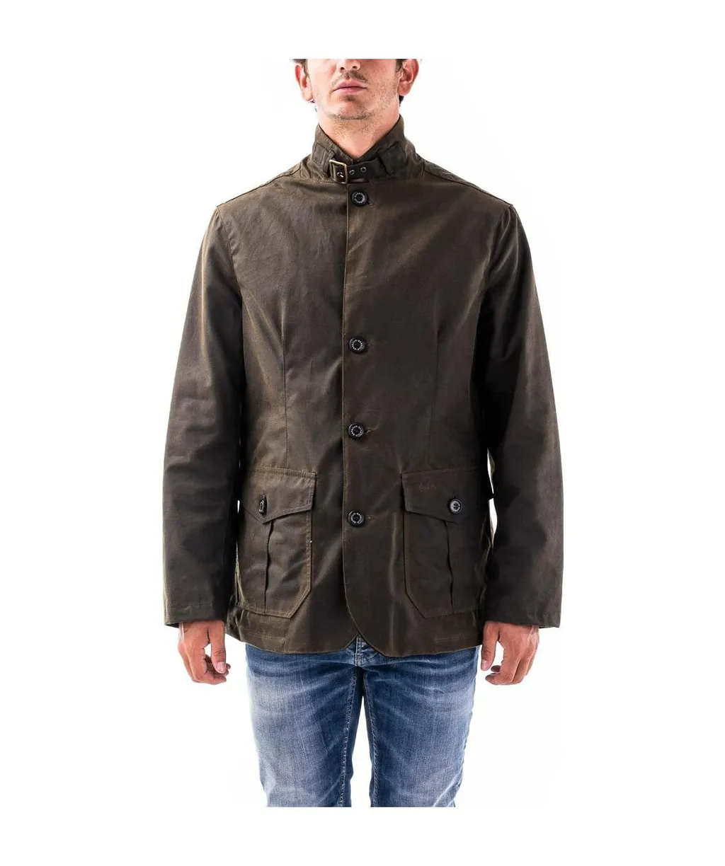 Wax Coated High-Neck Jacket