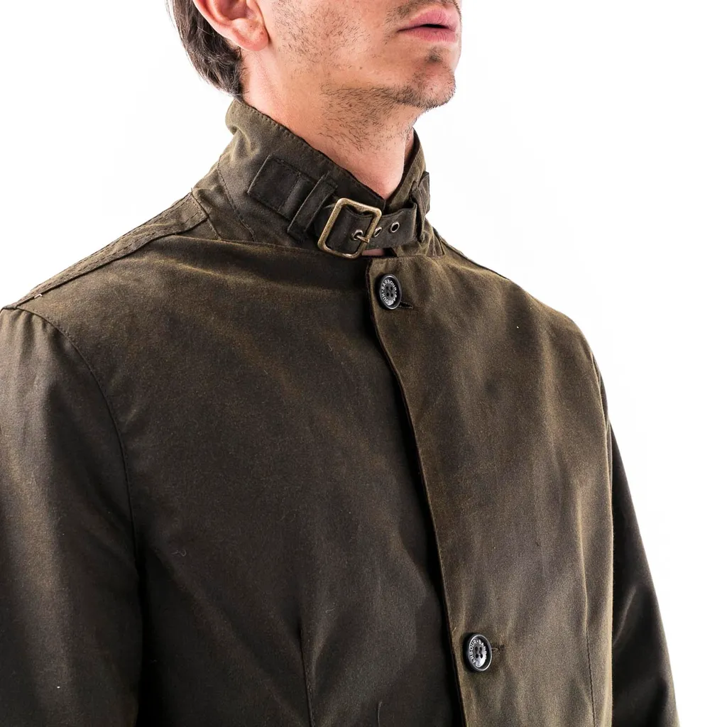 Wax Coated High-Neck Jacket