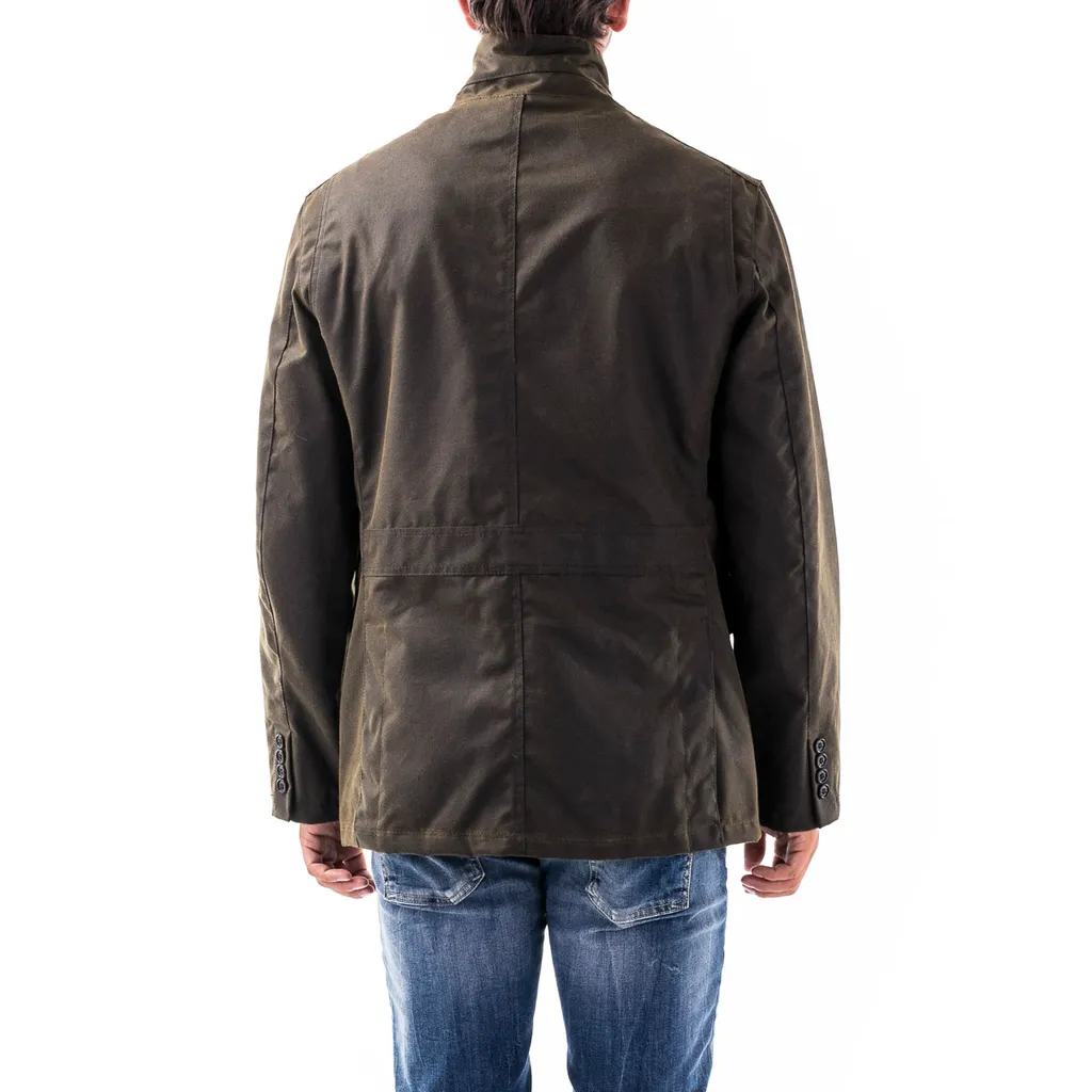 Wax Coated High-Neck Jacket